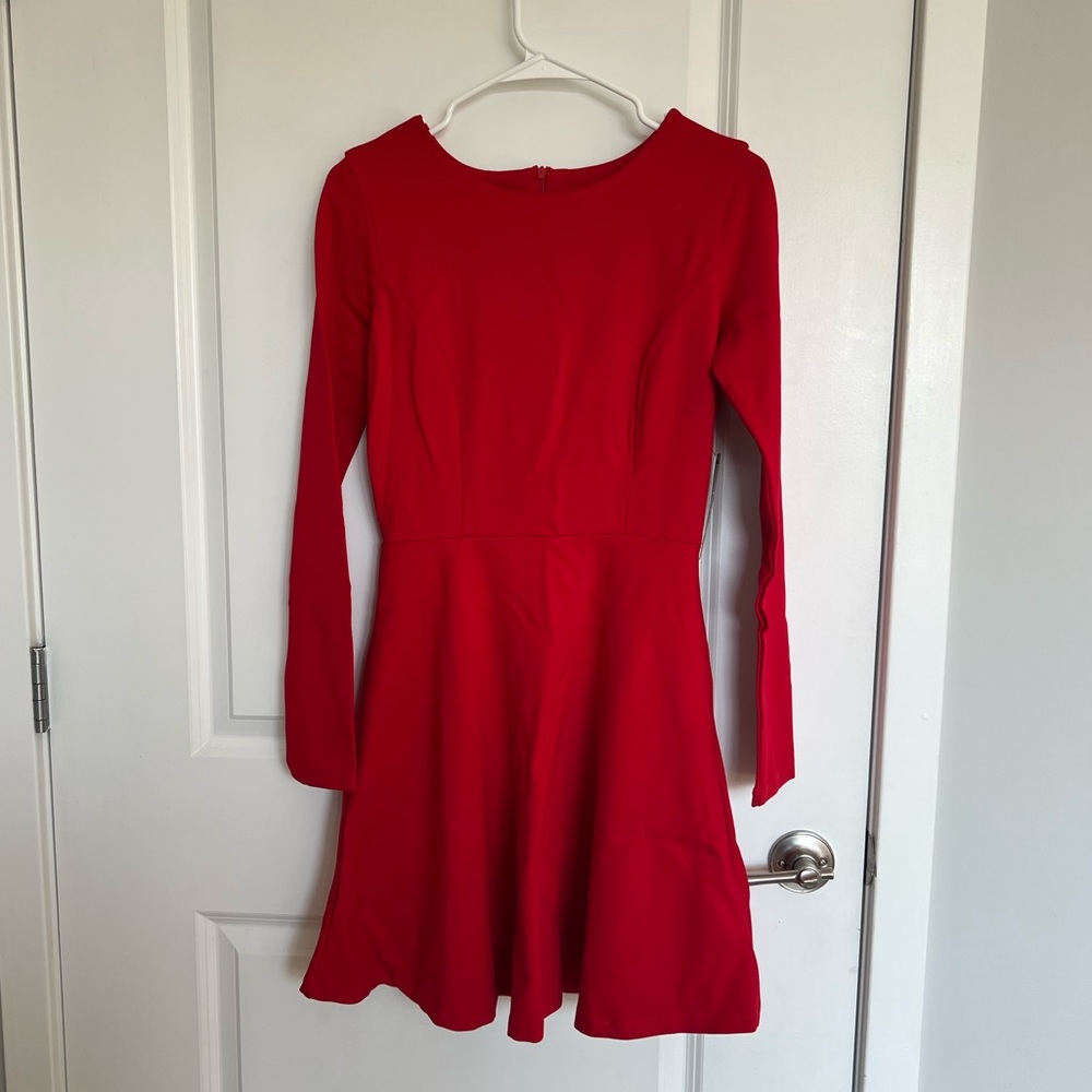 Lulu’s Long Sleeve Red Skater Dress